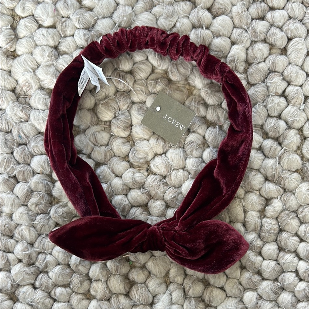J.Crew Burgundy Velvet Headband